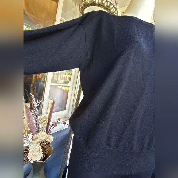 VTG Rena Rowan For Saville Lambswool Blend  Longsleeved Black Sweater Medium - Picture 6 of 7